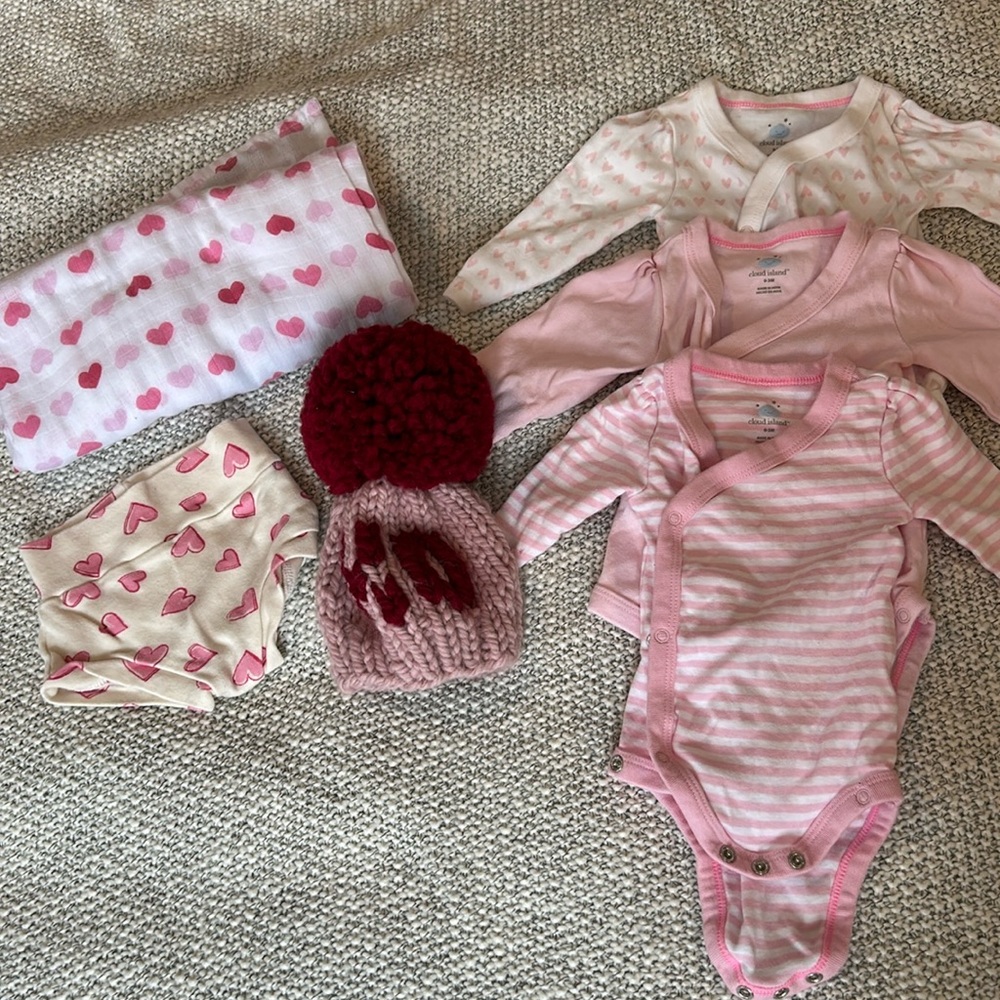 Baby valentine day clothes lot